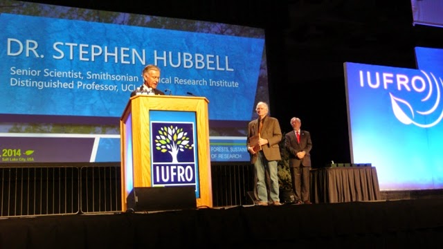 Dr. Steven Hubbell being introduced at 2014 IUFRO