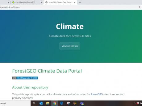 Screenshot of Climate Data Portal website.