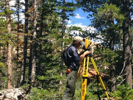 individual using a terrestrial laser in Yosemite FDP