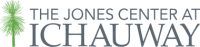 A logo with a thin green tree graphic on the left side reading THE JONES CENTER AT ICHAUWAY